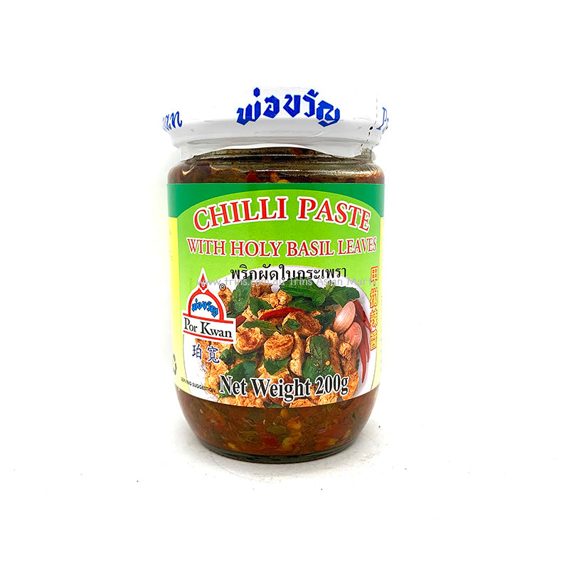 POR KWAN CHILI PASTE w HOLY BASIL LEAVES 200G Trin s